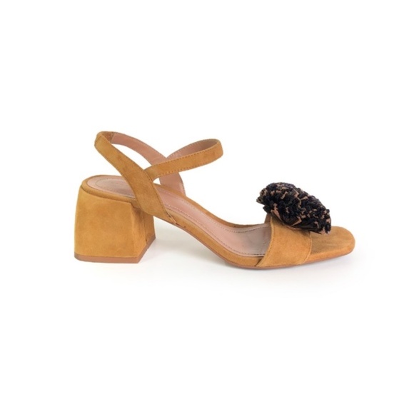 Zara Tan Suede Raffia Pom Pom Strappy Sandals | 39 - Picture 7 of 16